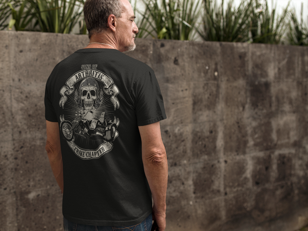 Sons of Arthritis Seasoned Biker Black Pocket Short Sleeve 100% Cotton  Biker T-shirt