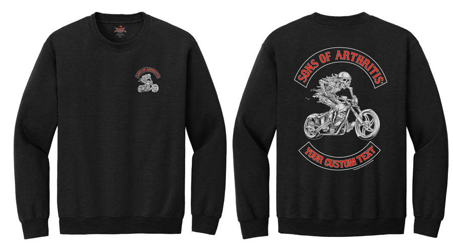 Sons of Arthritis "Custom Chapter" Black Sweatshirt