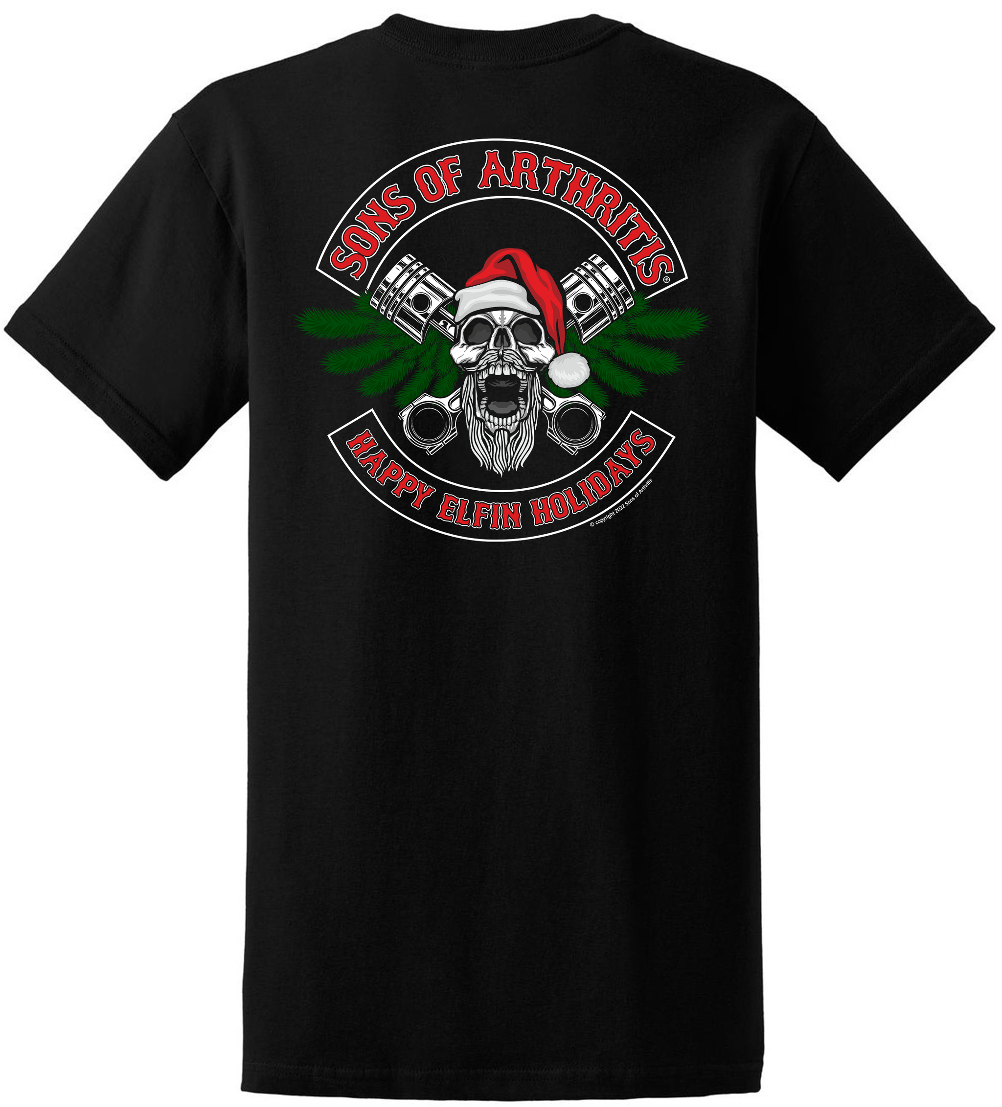 - T-Shirt - Black of Sons Holidays Arthritis Elfin Happy